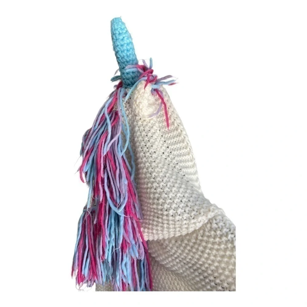 Crochet Unicorn Cape With Horned Hood And Ears Pink, Blue, Purple And White